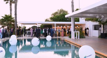 Snapshot from the Posidonia 2024 Celebration at Ktima 48 with guests enjoying the catering and cocktails.