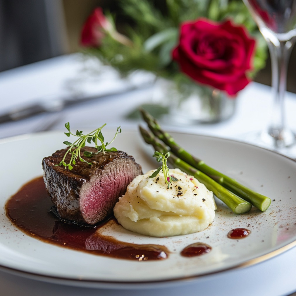 chateau briand plate for saint Valentines day