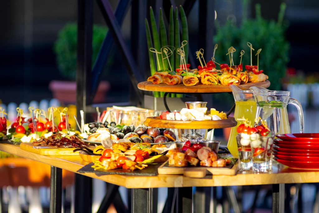 Appetizers,With,Tomatoes,,Olives,,Cheese,,Fruits,And,Berries,For,Catering